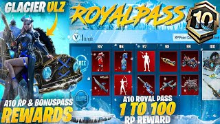 A10 royal pass 1 to 100 RP rewards \Upgradeable Glacier UAZ vehicle skin \Pubg [upl. by O'Mahony]