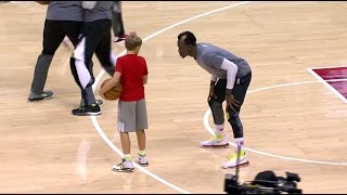 Dennis Schroder Plays 1on1 with Mike Budenholzers Son [upl. by Phail]