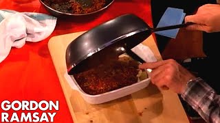 Assembling Lasagne with Jonny Vegas  Gordon Ramsay [upl. by Dnumde]