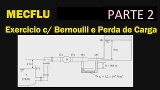 Mecflu Perda de Carga e Bernoulli EXERCICIO COMPLETO  parte 2 [upl. by Ydde]