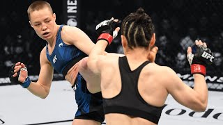 UFC 261 ROSE NAMAJUNAS VS ZHANG WEILI  HIGHLIGHT [upl. by Adnamra]