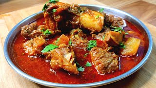 Muslim Style Beef Curry Recipe  Easy Beef Curry In Cooker  Gosht Ka Salan  Meat Recipe [upl. by Noirda]