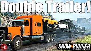 SnowRunner NEW GIANT DOUBLE ARTICULATED CAR TRAILER Console amp PC [upl. by Lenoil]