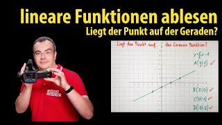 lineare Funktion Liegt der Punkt auf der Geraden Prüfung durch Ablesen  Lehrerschmidt [upl. by Eromle]