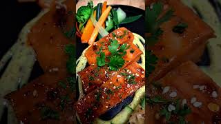 pan fried salmon glazed with chilli honey sauce😋😋 fish resturantstyle shortvideo [upl. by Notsirt521]