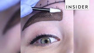 Microblading is a procedure that uses tiny scalpels to give you perfect eyebrows [upl. by Sidnarb]