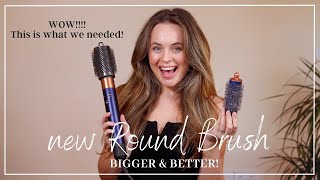 Dyson Airwrap NEW LARGE Round Brush review amp tutorial [upl. by Ainessej]