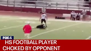 Targeted HS Football Player Attacked And Choked By Opponent [upl. by Aidualk]