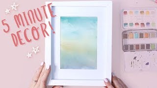 5 MINUTE WATERCOLOR ART PART 1 Easy Abstract Painting Beginner Tutorial [upl. by Amesari]