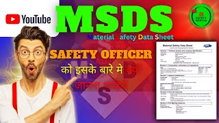 WHAT IS AN MSDS MATERIAL SAFETY DATA SHEET KYA H SAFETYMENTORRAHAT [upl. by Ikik]