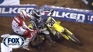 Mike Alessi Wrecks Broc Tickle  Atlanta Supercross 2014 [upl. by Dukie109]