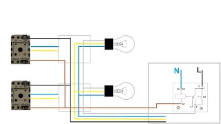 Treppenhausschaltung verdrahten  Taster mit Zeitrelais amp Lampe anschließen  Taster Schaltung [upl. by Aztiraj]