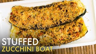 Stuffed Zucchini Boat  How to Make Stuffed Zucchini  Easy Stuffed Zucchini Boats  Food Tak [upl. by Asira402]