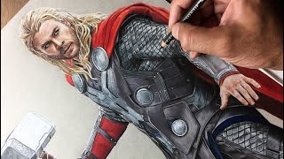 Drawing Thor  Avengers Timelapse  Artology [upl. by Jacey947]