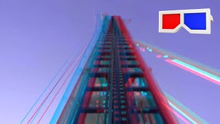 takabisha3D roller coaster 3D ANAGLYPH REDCYAN [upl. by Elleirua836]