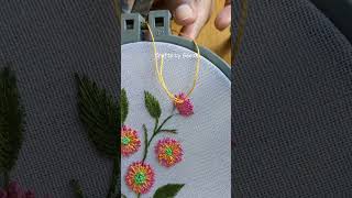 Flower bud with pistil stitch amp straight stitch  hand embroidery lesson embroiderystitch [upl. by Ulund]