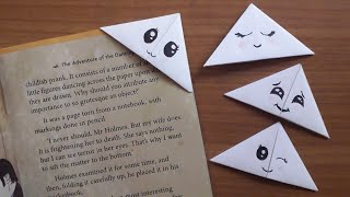 Easy DIY origami corner bookmarks  no glue  easy paper crafts by 10 Crafty Fingers [upl. by Dnalhsa]