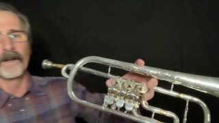 Early 1950s Miraphone Rotary Valve C Trumpet w pigtail crook to play in key of Bb Made in Germany [upl. by Rhtaeh]