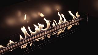 Bio ethanol fireplace to create a design with an infinitely long line of real fire [upl. by Pickering]