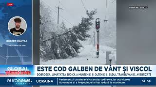 Cod galben de vânt și viscol Vântul a suflat cu 120 de kilometri pe oră în unele zone [upl. by Annaillil]