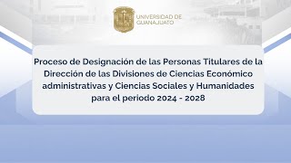 Proceso de Designación Divisiones DCEA y DCSH [upl. by Geoff]