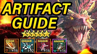 ARTIFACT GUIDE WHICH GEAR TO KEEP WHICH GEAR TO SELL  Raid Shadow Legends [upl. by Bijan]