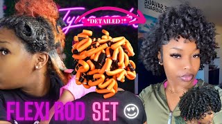 DYING MY NATURAL HAIR JET BLACK  FLEXI ROD SET ON BLOW DRIED HAIR Very Detailed  Amazing Results [upl. by Esina]