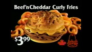 Arby’s  Beef’n Cheddar Curly Fries Commercial 1995 [upl. by Swithbart434]