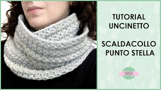 Tutorial scaldacollo uncinetto quotStellaquot  punto stella in circolare  Uncinetto dArgento [upl. by Sivart]