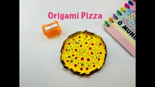 Origami Pizza de papel  Como fazer um brinquedo 🍕 [upl. by Amron]