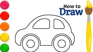 blue car 🚗 drawing for kids how to draw car cardrawing kidsdrawing easydrawing [upl. by Tema]