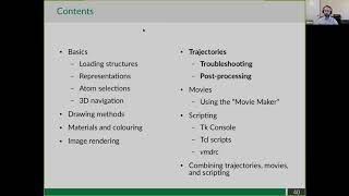 Intermediate VMD topics  Trajectories movies scripting [upl. by Nosauq122]