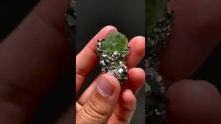 Octahedral green flouite and pyrite dimond quartz gemstone crystals beautiful [upl. by Bruis408]