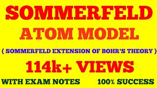 SOMMERFELD ATOMIC MODEL  SOMMERFELD EXTENSION OF BOHR THEORY  WITH EXAM NOTES [upl. by Anyale]