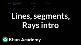 Intro to lines line segments and rays  Geometry  Khan Academy [upl. by Lerraj]