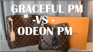 Louis Vuitton  ODEON PM  VS  GRACEFUL PM  COMPARISON Unbox Review What Fits  RaqReview [upl. by Etnelav]