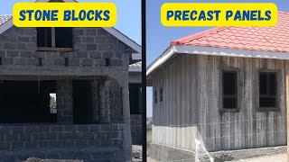 Comparing a Stone Block House to a Precast Concrete Panel House Before Finishing [upl. by Reddy510]