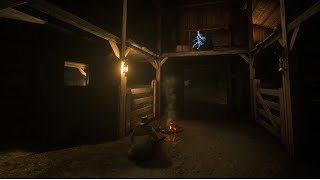 Take shelter from the storm in the stables a charming space of the Wild West  RDR2 ASMR [upl. by Namlas]