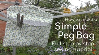 How to make a Peg Bag  Clothes Pin Bag [upl. by Hrutkay]