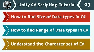 Find Size of Data Types amp Range of Data Types in C  Character set of C  Unity C Scripting 09 [upl. by Chapman]