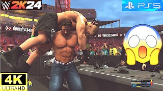 WWE 2K24  Brock Lesnar Vs John Cena  No Holds Barred Match  Extreme Rules  PS5™ 4K60 [upl. by Roskes]