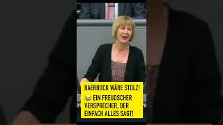 GEBAERBOCKT im Bundestag 😂 Ein FREUDSCHER Versprecher der einfach ALLES sagt politik baerbock [upl. by Debbra]