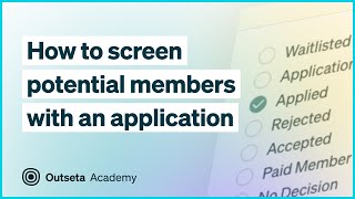 How to use Outseta to screen potential members with an application [upl. by Bluefield18]