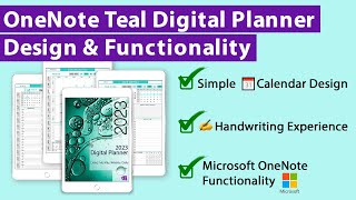 OneNote Teal Digital Planner Design amp Functionality [upl. by Ki178]