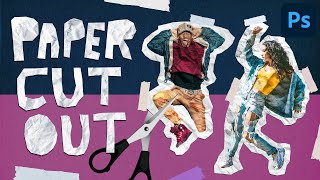 Paper Cut Out Effect in Photoshop CC  Easy Photo Manipulation Tutorial [upl. by Etteoj]