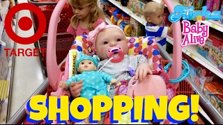 🎯Target Shopping 👶🏼🎀 Reborn Doll in a Joovy Carseat Shopping at Target with Skye and Caden 😃 [upl. by Osana683]