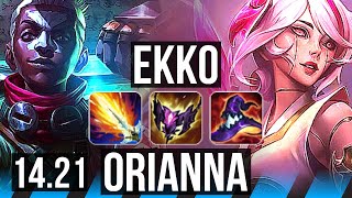 EKKO vs ORIANNA MID  4k comeback Legendary 40k DMG  KR Diamond  1421 [upl. by Soracco]