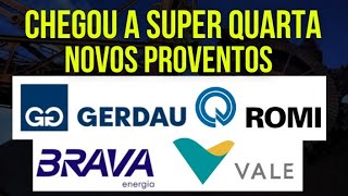 VALE3 GERDAU GGBR4 BRAVA ENERGIA DESAFIOS ROMI3 NOVO ANÚNCIO DE PROVENTOS dividendos investir [upl. by Supmart]