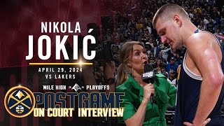 Nikola Jokić Full Post Game Five On Court Interview vs Lakers 🎙 [upl. by Brookner]