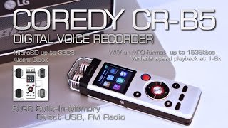 Coredy CRB5 Digital Voice Recorder Review 8GB BuiltIn Memory FM Radio USB  by s7yler [upl. by Keene]